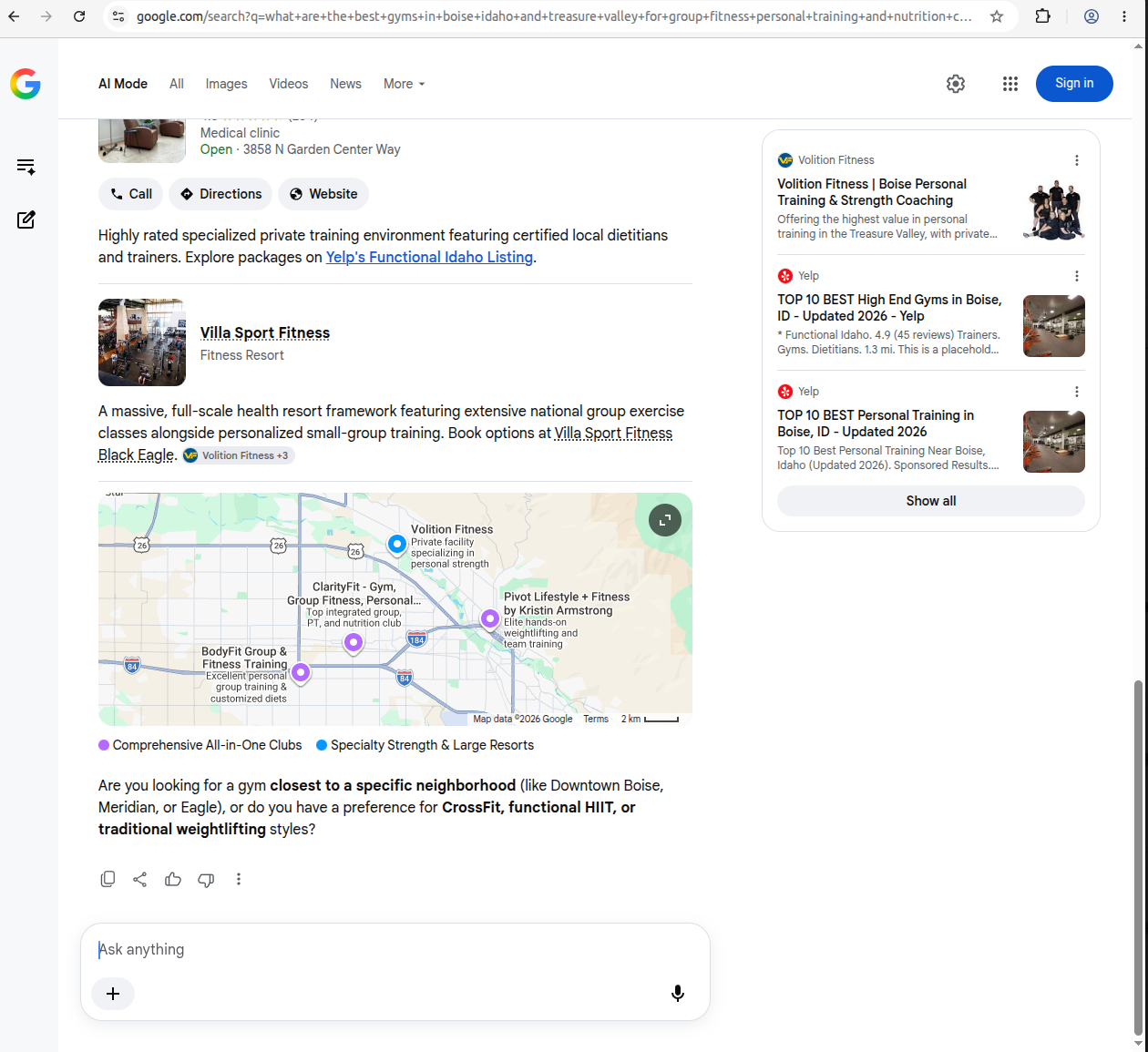 Google AI Mode Q1 screenshot 4